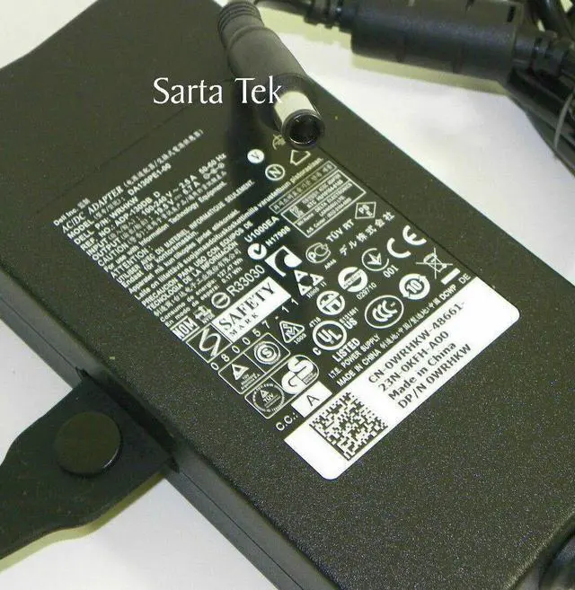 Alt view image 4 of 7 - Dell 130W Pa-4E Ac Adapter Wrhkw Vjch5 Ju012 63P9N Hg5D1-Large Tip 7.4 Mm