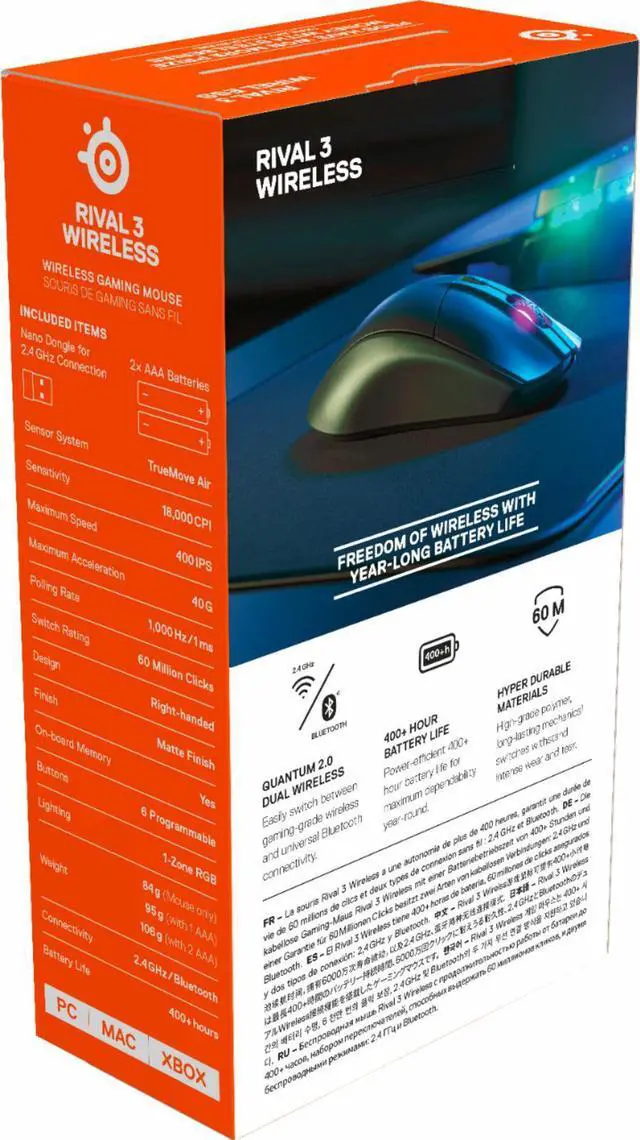 Alt view image 7 of 20 - STEELSERIES RIVAL 3 WL GAMING