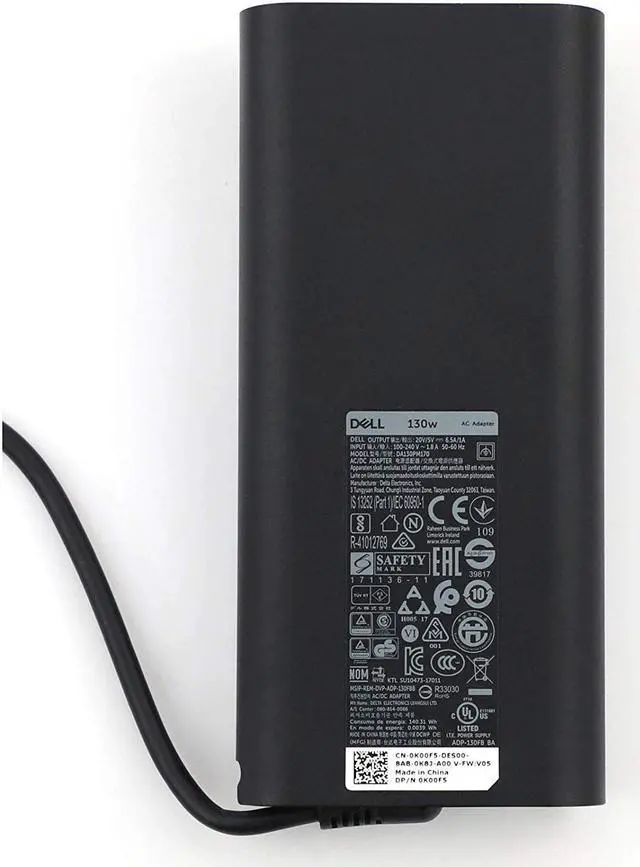 Alt view image 6 of 8 - New 130W USB Type C(USB-C) Laptop Charger for DELL XPS 15 9575 2-in-1, Precision 5530 2in1;130 Watt Power ac Adapter for 9575 4K Touch Screen