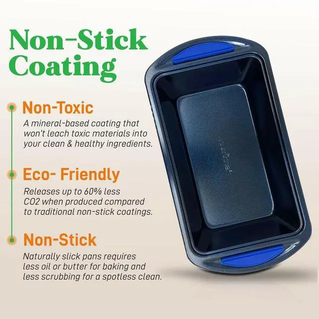 Alt view image 4 of 7 - NutriChef Kitchen Oven Non Stick Blue Diamond Carbon Steel 10 Piece Bakeware Set