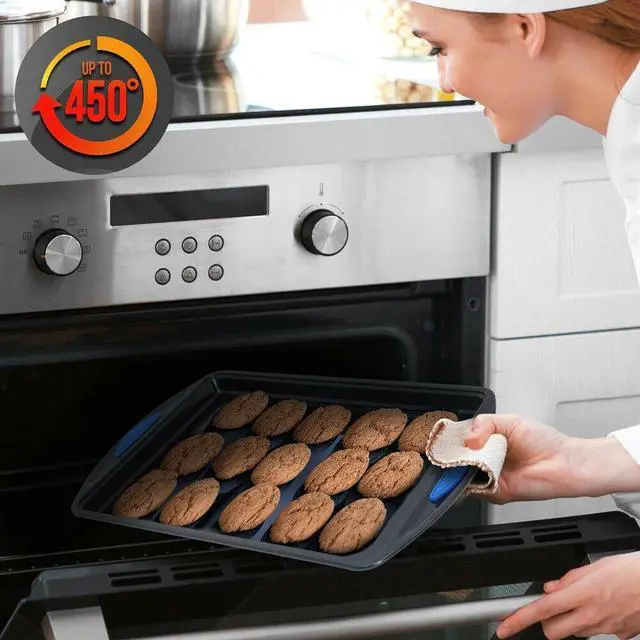 Alt view image 5 of 7 - NutriChef Kitchen Oven Non Stick Blue Diamond Carbon Steel 10 Piece Bakeware Set