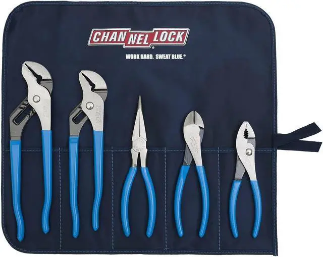 Alt view image 4 of 11 - Tongue and Groove Plier Set, 5Pcs, W/Roll