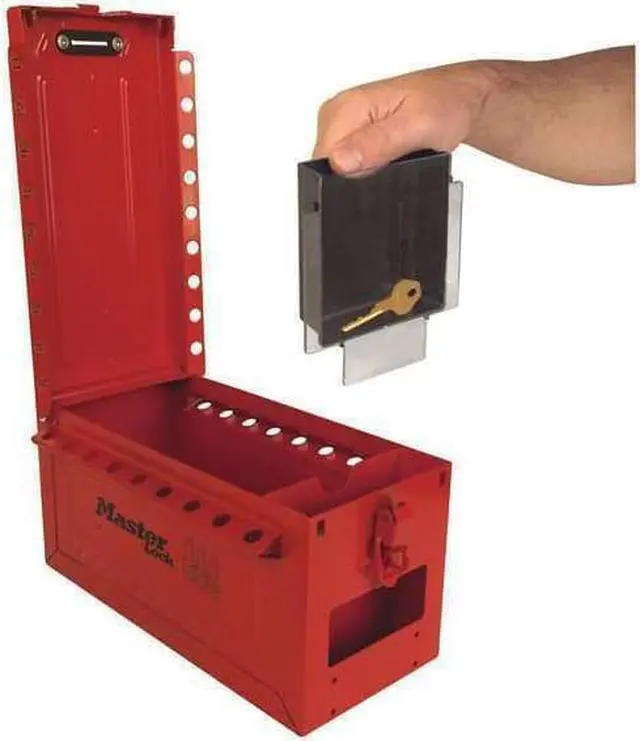 Alt view image 6 of 7 - Master Lock Group Lockout Box Red   S601