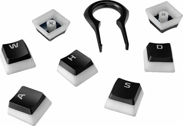 Alt view image 2 of 13 - HyperX Pudding Keycaps - Double Shot PBT Keycap Set with Translucent Layer, for Mechanical Keyboards, Full 104 Key Set, OEM Profile, English (US) Layout - Black