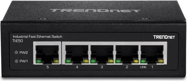 Alt view image 13 of 14 - TRENDnet 5-Port Industrial Fast Ethernet DIN-Rail Switch, TI-E50, 5 x Fast Ethernet Ports, IP50 Rated, Extreme Temperature Operating Range, 1Gbps Switching Capacity, Lifetime Protection