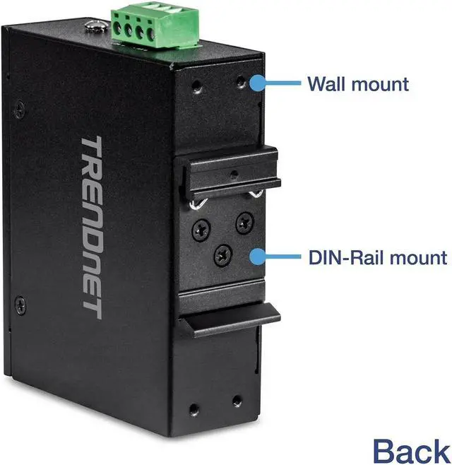 Alt view image 10 of 14 - TRENDnet 5-Port Industrial Fast Ethernet DIN-Rail Switch, TI-E50, 5 x Fast Ethernet Ports, IP50 Rated, Extreme Temperature Operating Range, 1Gbps Switching Capacity, Lifetime Protection