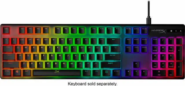 Alt view image 4 of 13 - HyperX Pudding Keycaps - Double Shot PBT Keycap Set with Translucent Layer, for Mechanical Keyboards, Full 104 Key Set, OEM Profile, English (US) Layout - Black
