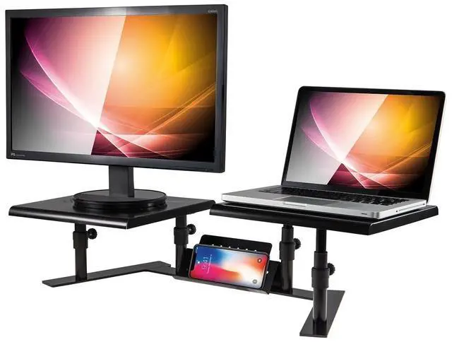 Alt view image 4 of 8 - Allsop 31883 Metal Art ErgoTwin Dual Monitor Stand