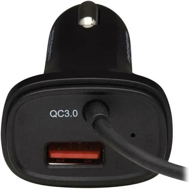 Alt view image 9 of 20 - Tripp Lite U280-C02-30W-C6 Black Dual-Port USB Car Charger with 30W Charging - USB-C (18W) QC 3.0, USB-A (12W), Coiled 6 ft.