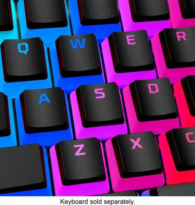 Alt view image 6 of 13 - HyperX Pudding Keycaps - Double Shot PBT Keycap Set with Translucent Layer, for Mechanical Keyboards, Full 104 Key Set, OEM Profile, English (US) Layout - Black