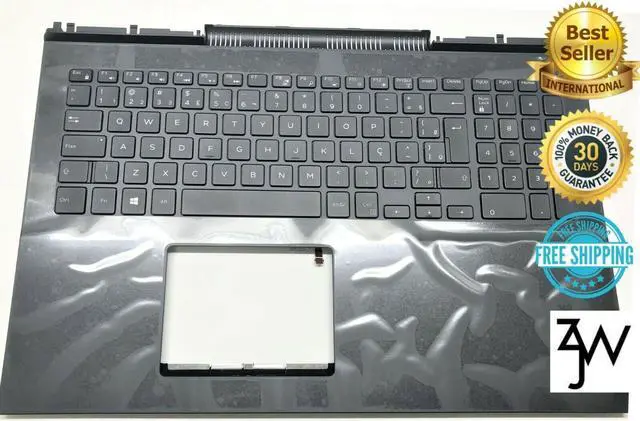 Alt view image 9 of 13 - Brazilian Dell OEM Inspiron 7567 7566 Palmrest Backlit Laptop Keyboard XW8N9