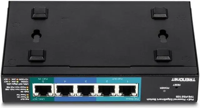 Alt view image 12 of 15 - TRENDnet 5-Port Gigabit PoE+ Powered EdgeSmart Switch with PoE Pass Through, TPE-P521ES, 1 x Gigabit PoE+ Input, 2 x Gigabit PoE Output, 2 x Gigabit, 18W PoE Budget, Managed Switch, Wall-Mountable