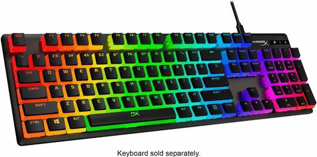 Alt view image 3 of 13 - HyperX Pudding Keycaps - Double Shot PBT Keycap Set with Translucent Layer, for Mechanical Keyboards, Full 104 Key Set, OEM Profile, English (US) Layout - Black
