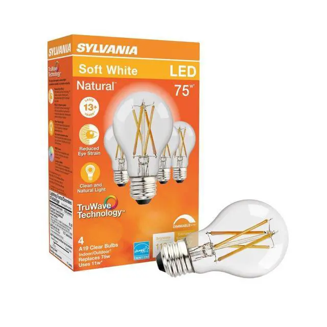 Alt view image 2 of 2 - Sylvania 40688 A19 LED Bulb Soft White, Clear, 11 Watt