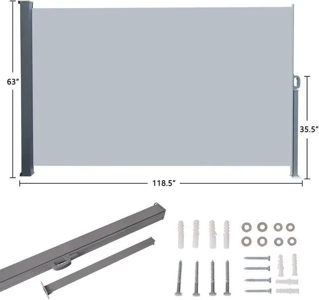 Main image of Outdoor Side Pull Shed Canopy Partition Windshield Cafe Patio Awning