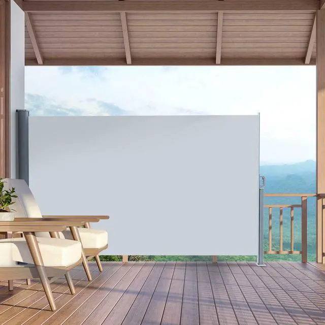 Alt view image 3 of 7 - Outdoor Side Pull Shed Canopy Partition Windshield Cafe Patio Awning