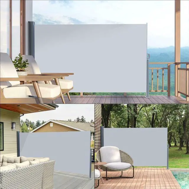 Alt view image 7 of 7 - Outdoor Side Pull Shed Canopy Partition Windshield Cafe Patio Awning