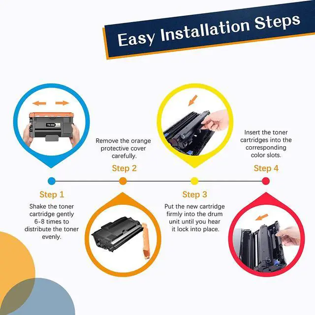 Alt view image 6 of 7 - Compatible Toner Cartridge Replacement For Brother Tn850 Tn 850 Tn-850 Tn820 Tn 820 Tn-820 For Brother Hl-L6200Dw Hll6200Dw Mfc-L5900Dw Mfc-L5700Dw Hl-L5200Dw M..