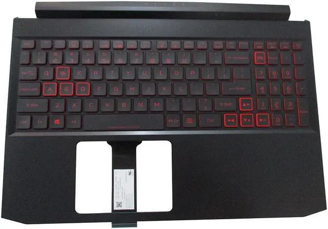 Main image of replacement keyboard for Acer Nitro AN515-44 AN515-55 Palmrest US Backlit  6B.Q7KN2.033 Red Keys