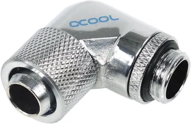 Alt view image 11 of 11 - Alphacool G1/4  3/8"ID x 1/2"OD 90Â° Revolvable Compression Fitting - Chrome (17074)