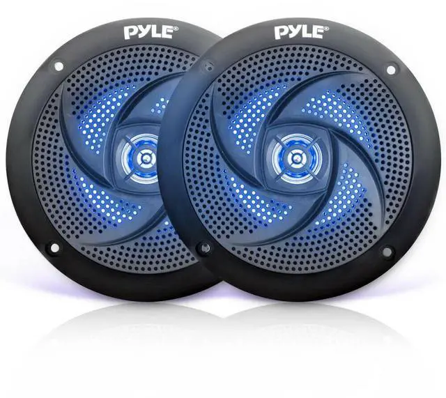 Alt view image 2 of 19 - Pyle PLMRS53BL 5.25 in. Waterproof Rated Marine Speakers with LED lights, Black - 180 Watt
