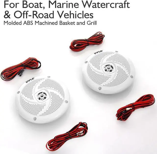 Alt view image 3 of 18 - Pyle PLMRS53WL 5.25 in. Waterproof Rated Marine Speakers with LED lights, White - 180 Watt