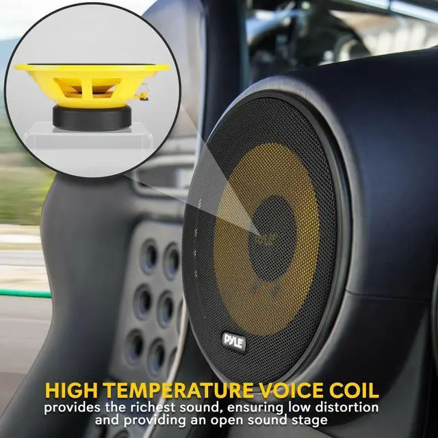 Alt view image 5 of 8 - 2-Way Custom Component Speaker System - 6.5” 400 Watt Component with Electroplated Steel Basket, Butyl Rubber Surround & 40 Oz Magnet Structure - Wire Installation Hardware Set Included - Pyle PLG6C