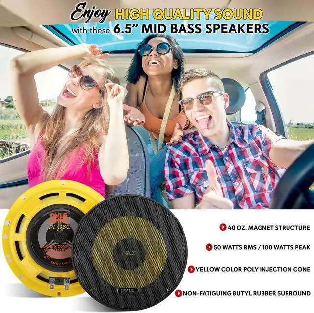 Alt view image 7 of 8 - 2-Way Custom Component Speaker System - 6.5” 400 Watt Component with Electroplated Steel Basket, Butyl Rubber Surround & 40 Oz Magnet Structure - Wire Installation Hardware Set Included - Pyle PLG6C