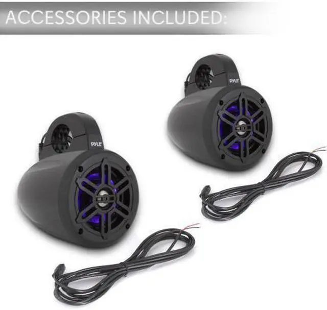 Alt view image 11 of 17 - Pyle 4 Inch 300 Watt Waterproof Marine Tower Speaker System w/ LED Lights, Pair