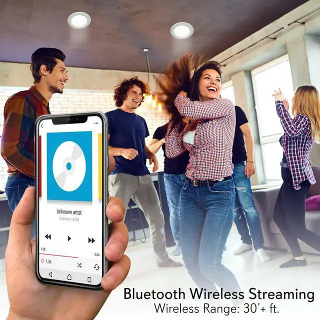 Alt view image 13 of 20 - Pyle PDIC4CBTL35B 3.5 in. Bluetooth Ceiling & Wall Speaker Kit