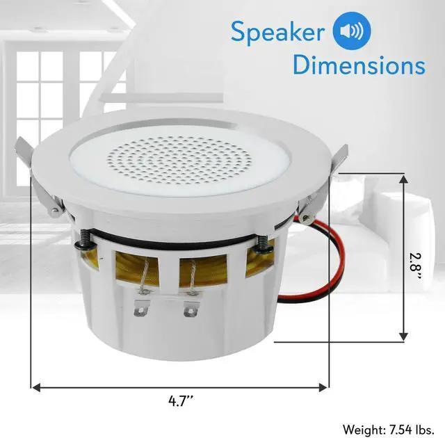 Alt view image 14 of 20 - Pyle PDIC4CBTL35B 3.5 in. Bluetooth Ceiling & Wall Speaker Kit