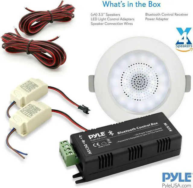 Alt view image 16 of 20 - Pyle PDIC4CBTL35B 3.5 in. Bluetooth Ceiling & Wall Speaker Kit