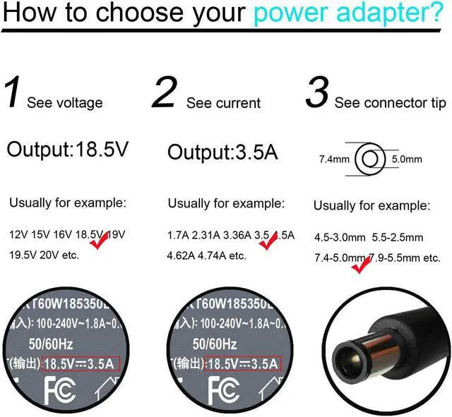 Alt view image 3 of 7 - 65W Laptop Charger Compatible With Hp Elitebook 2000-2A20Nr 2000-2B09Wm 2000-2B19Wm 2000-2B29Wm 2000-2C29Wm 2000-2D19Wm 2000-329Wm ;Compaq Presario Cq42 Cq43 Cq45 Cq50 Cq60 693711-001 677774-001