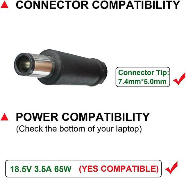 Alt view image 6 of 7 - 65W Laptop Charger Compatible With Hp Elitebook 2000-2A20Nr 2000-2B09Wm 2000-2B19Wm 2000-2B29Wm 2000-2C29Wm 2000-2D19Wm 2000-329Wm ;Compaq Presario Cq42 Cq43 Cq45 Cq50 Cq60 693711-001 677774-001
