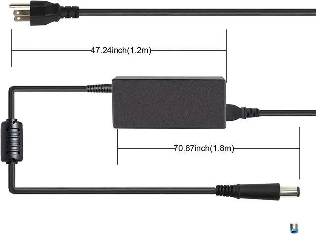 Alt view image 2 of 7 - 65W Laptop Charger Compatible With Hp Elitebook 2000-2A20Nr 2000-2B09Wm 2000-2B19Wm 2000-2B29Wm 2000-2C29Wm 2000-2D19Wm 2000-329Wm ;Compaq Presario Cq42 Cq43 Cq45 Cq50 Cq60 693711-001 677774-001