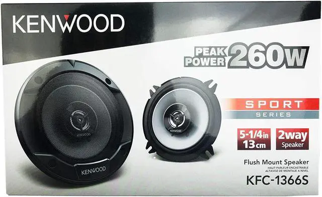 Alt view image 12 of 20 - Kenwood KFC-1366S 250 Watt 5.25-Inch Coaxial 2 Way Car Audio Speaker (1 Pair)