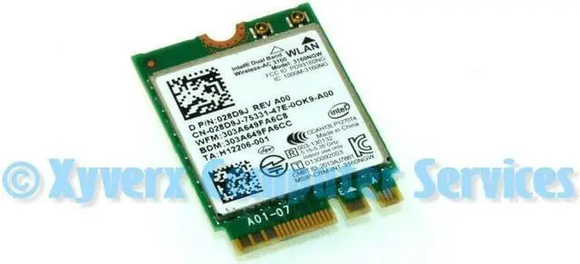 Alt view image 5 of 6 - Dell 3160 Intel Dual Band WiFi Wireless BlueTooth M.2 Ngff Card 28D9J 028D9J