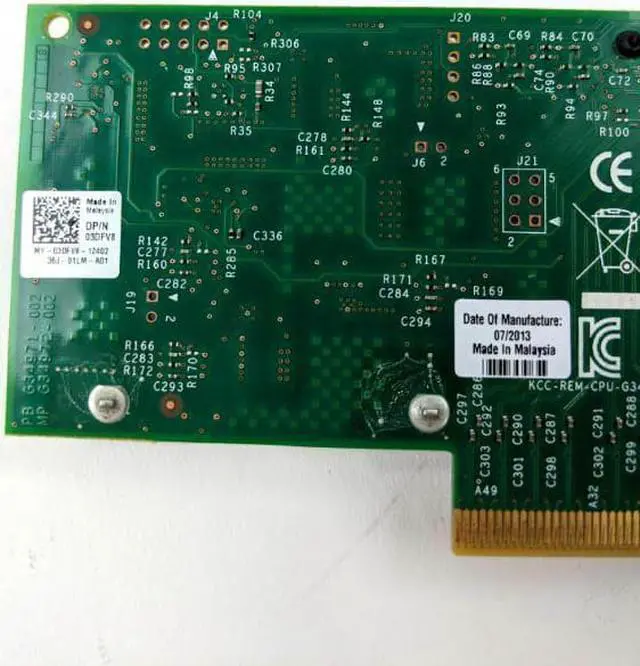 Alt view image 6 of 11 - Dell 3DFV8 Intel X540-T2 10Gigabit Ethernet Card