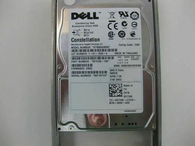 Alt view image 5 of 10 - DELL R734K  500Gb 7200Rpm Sas6Gbits 16Mb Buffer 2.5Inch Hard Disk Drive With Tray For Powervault Server