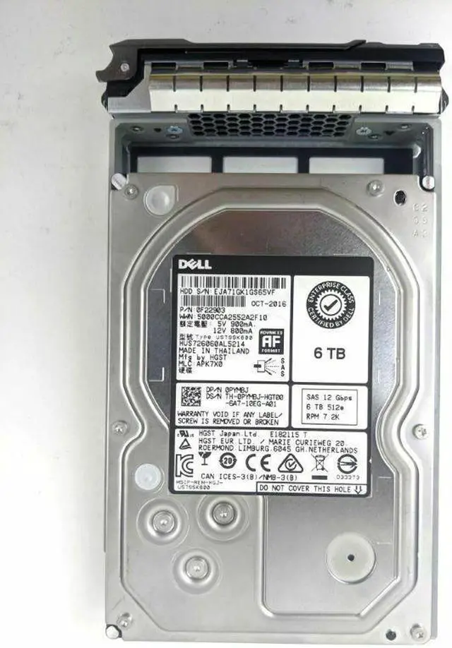 Alt view image 6 of 10 - PYM8J 6TB 7200RPM SAS 3.5Inch Dell Hard Drive