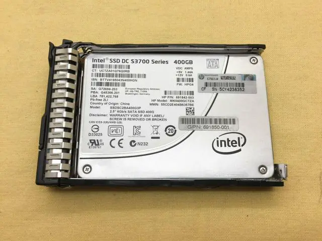 Alt view image 4 of 7 - 400GB 6G SATA 3.5-inch Multi Level Cell (MLC) SC Solid State Drives (SSD) (691842-003)
