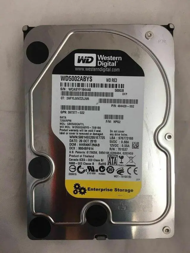 Alt view image 3 of 9 - HP 397377-022 500Gb 7200Rpm Sata300 7Pin 3.5Inch Lff Hot Plug Hard Disk Drive With Tray