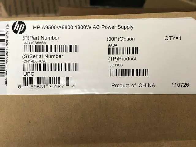 Main image of HP H3C A9500 Switch A8800 Router Series 1800W AC Power Supply PSU S9500E 1.8kW