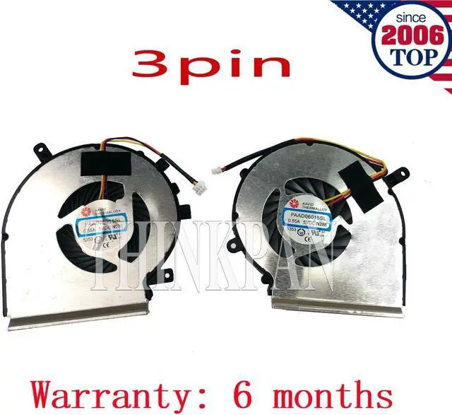 Main image of Gpu and Cpu cooling fan for MSI GL62 6QC 6QD 6QE 6QF 3Pin