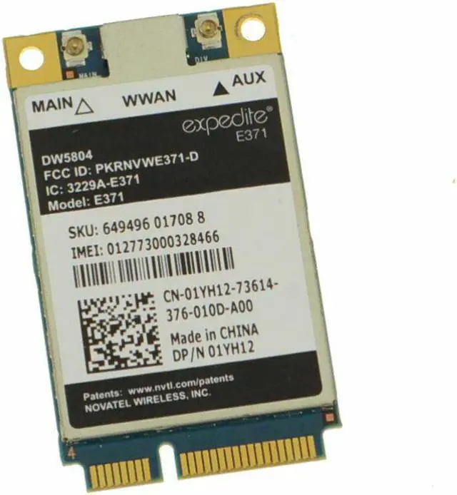 Alt view image 5 of 6 - Dell OEM Wireless 5804 DW5804 Mini-PCI Express LTE Mobile Wireless Card 1YH12