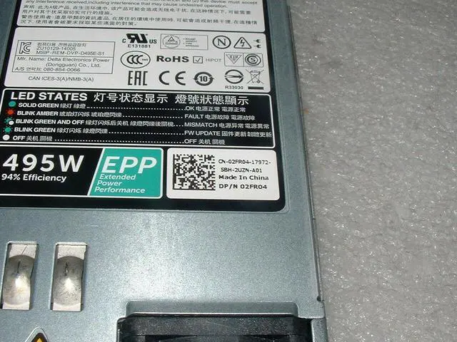 Alt view image 2 of 2 - 495W Platinum Power Supply For Dell Poweredge T430 T330 R630 R730 02Fr04 2Fr04