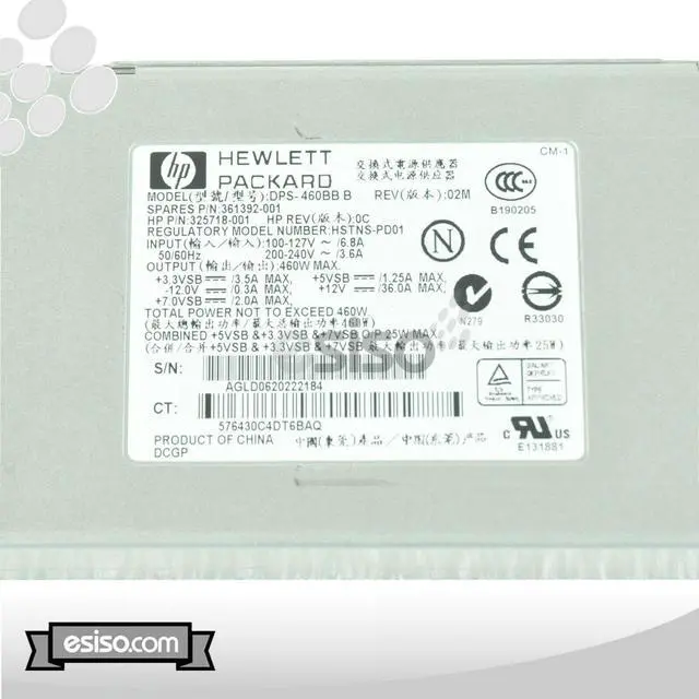 Alt view image 8 of 8 - HP 325718-001 460 Watt Redundant Power Supply For Proliant Dl360 G4
