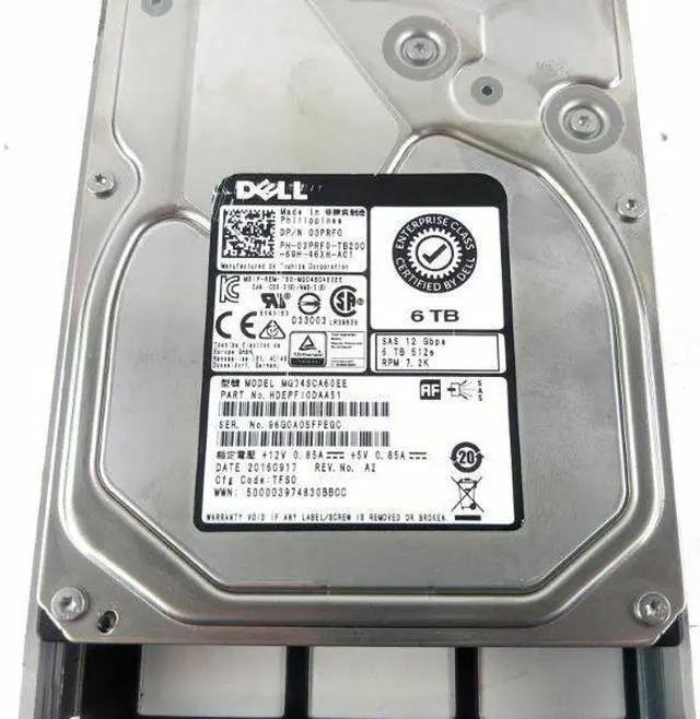 Alt view image 6 of 13 - 3PRF0 6TB 7200RPM SAS 3.5Inch Dell Hard Drive