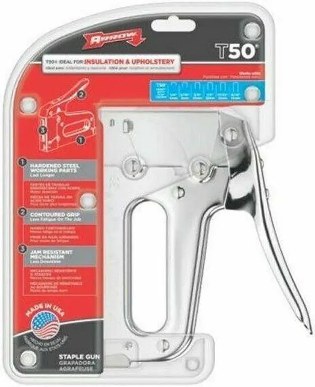 Alt view image 11 of 13 - ARROW T50 Staple Gun,Flat Crown,Use T50 Staples