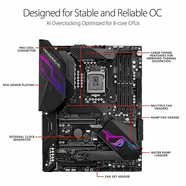 Alt view image 3 of 7 - ASUS ROG Maximus XI Hero (Wi-Fi) Z390 Gaming Motherboard LGA1151 (Intel 8th 9...